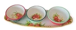 Pioneer Woman Garland Ceramic Condiment Set- 3 Bowls & Tray Floral Holiday. Fixed Price $26.95.