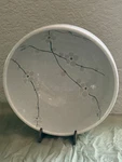 Japanese Ramen Noodle Udon Bowl 6 3/4 Ceramic Grey White Ume Cherry Blossom. Fixed Price $19.00.