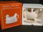 New Box 1992 Abc Distributing Inc Ceramic Gravy Boat With Base Plate #16171. Fixed Price $35.99.