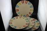 Crate & Barrel Ceramic Plates Dishes Abstract Primary Colors Portugal SET/4. Fixed Price $32.99.