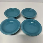 4 Crate & Barrel Cupcake Pedestals Ramekin Bowls Turquoise. Fixed Price $12.99.
