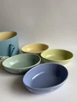 Williams Sonoma Spotted Easter Egg Bowls Set Of 4 Polka Dot Pastel Oval 6.5. Fixed Price $50.00.