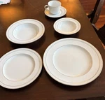 Noritake Stoneleigh White Scapes Porcelain Dinner Set Plates Bowls Cups Saucers. Fixed Price $35.00.