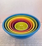 Crate & Barrel Zak Designs Large Melamine Nesting Mixing Bowls Set Of 6 Vintage. Fixed Price $99.99.