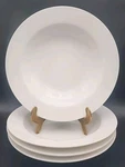 Set 4 Dowan White Porcelain 9 1/2" Large Rimmed Soup Salad Bowls "nice Con". Fixed Price $19.99.