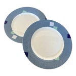 Studio Nova Salad Plate Color Chip Blue Porcelain Geometric Pattern LM215 2PC. Fixed Price $12.19.