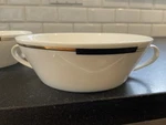 Collection Par Maison Porcelain Set Of 3 Double Handled Soup Bowls Blk/gld. Fixed Price $24.50.