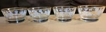 Libbey Ivy Bower Small Fruit Dessert Bowls Gold Rim White Etched Leaf 4 Pc Set. Fixed Price $10.00.