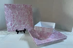 10 Lot Cynthia Rowley Melamine Dishes 6 Dinner Plates 4 Bowls Pink Floral Square. Fixed Price $39.99.