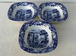 3CT Spode Blue Italian Collection Porcelain Dipping Dish Berry Ice Cream Bowls. Fixed Price $35.16.