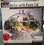Prodyne Salad On Ice Clear Acrylic Bowl, Chamber & Utensils. Fixed Price $15.00.