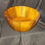 The Cellar Macy's Brown Wooden Salad Bowl. Fixed Price $10.00.