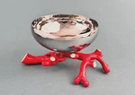 Michael Aram Signed Ocean Reef Red Coral Footed Stainless Steel Bowl 3/8''H. Fixed Price $199.99.