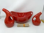 Rachael Ray Piece Serveware Set Red - 13" Serving Bowl Vinegar & Evoo Bottles. Fixed Price $47.99.