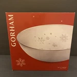 Vtg Gorham Let It Snowflake Holiday Metal Serving Bowl 13". Fixed Price $16.99.