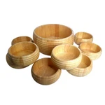 Woodard & Charles Rubberwood 9-PIECE Individual Large Salad Serving Bowl Set. Fixed Price $7.99.