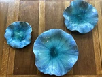 Abella Ceramic Flowers Wall Sculptures Decorative Bowls 04100 (set Of Three). Fixed Price $275.00.