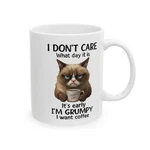 Funny Cat Mug 11OZ Grumpy Coffee Cup Don't Care Quote Ceramic Gift For Coworkr. Fixed Price $25.99.