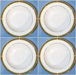 Wedgwood Oberon Rim Soup 8-INCH 4 Four Bowls With Tag # 50116601013. Fixed Price $224.00.