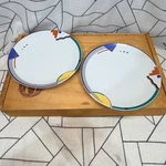 Studio Nova Orbit Dinner Plates Set Of 2 10.5" White Multicolor Excellent Retro. Fixed Price $22.31.