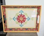 Better And Gardens Red Damask Melamine Tray 19' X 14' See Description. Fixed Price $12.00.