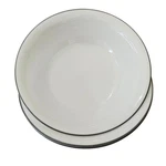 3 Corelle Bowl 7" Soup Salad Grey Rim Farmhouse Cottage. Fixed Price $24.95.