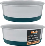 Stainless Steel Dog Bowls Set Of With Extra Thick Silicone Base - 4 Cup (32 Oz. Fixed Price $25.05.