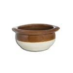 American White W/ Caramel 10 Oz Stoneware Ceramic Soup Crock. Fixed Price $47.74.