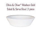 Olivia & Oliver Madison Gold Salad Serve Bowls. PIECE/92-120 Oz Capacity. Fixed Price $19.01.