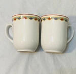 Churchill Super Vitrified White Mugs Red/blue/yellow Diamonds ISO9002 BS4034. Fixed Price $26.00.