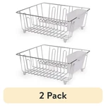 (2 Pack) Mainstays Small Wire Dish Rack - Chrome 14.17" X 12.64" 5.67". Fixed Price $30.94.