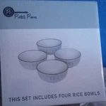 Pots & Pans Vintage Oval Multicolor Stoneware Rice Bowls Set Glossy 4-PIECE. Fixed Price $94.19.