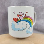 Vintage Russ Berrie Rainbow Mug Cup Beautiful Day Begins With Little Love. Fixed Price $5.36.