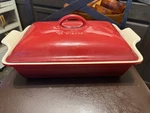 Le Creuset Heritage Rectangular Baking Dish Lid Cerise Red William Sonoma. Fixed Price $59.99.