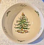 Spode Christmas Tree Large Salad / Fruit Bowl 9.75 Diameter X 4.25 High Unused. Fixed Price $64.99.