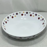 Pampered Chef Simple Additions Polka Dot 10.5" Bowl 1208C Vegetable Pasta. Fixed Price $22.95.