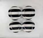 Set Of 4 Hobby Lobby Fiorella Black & White Striped Bowls Kitchen. Fixed Price $11.99.