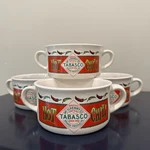 4 Tabasco Brand Hot Chili Gumbo Two-handled Vintage Soup Bowls Winter. Fixed Price $39.71.