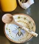 French Country Floral Bee Artisanal Handcrafted 8" Serving Bowl & Spoon Set New. Fixed Price $34.99.