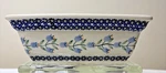 Vintage Polish Pottery Blue Floral Rectangular Serving Bowl, Manufaktura 10 X 7. Fixed Price $25.95.