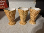 Williams Sonoma Ice Cream Bowls Sundae Cone Shaped Cup - Set Of 3. Fixed Price $19.99.