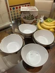 Overandback 4-PIECE White Porcelain Round Serving Bowl Set Glossy. Fixed Price $6.20.