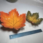 Ceramic Autum Leaf Stacking Bowls Set Of 2 Candy Nuts Snacks. Fixed Price $19.96.