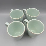 Lenox China French Perle Bead Ice Blue Mugs - Set Of Four N/o. Fixed Price $32.98.