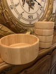 Preferred Stock.natural Beachwood Salad Set. Serving BOWL/4 INDIVIDUALS.J5.. Fixed Price $38.40.