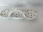 Springtime Flowered I. Godinger & Co. 3-SECTION Basket-handled Porcelain Server. Fixed Price $24.50.