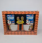 Vintage Sealed 2001 Kelloggs Tony The Tiger Bowl Cereal Set Frosted Flakes. Fixed Price $50.00.