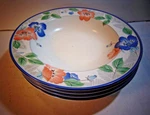 4 Flat Soup/salad/pasta Bowls-mikasa Intaglio-"country Poppies"-vg Condition. Fixed Price $5.99.
