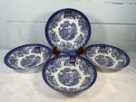 Nwt Queens Churchill Blue/white Tonquin 8 3/4 Pasta Bowls Set Of (4) England. Fixed Price $53.99.