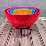 Zak Designs Colorful Melamine Nesting Mixing Bowls - Set Of 5 Rare With Legs. Fixed Price $40.00.